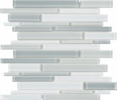 Shades Of Grey Blend Random Strip Mosaic | Tile Center