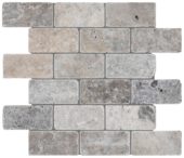 Silver Ash 2x4 Brick Mosaic | Tile Center