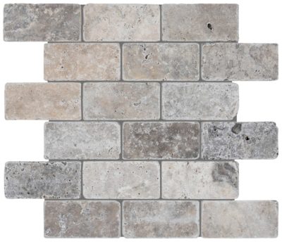 Silver Ash 2×4 Brick Mosaic