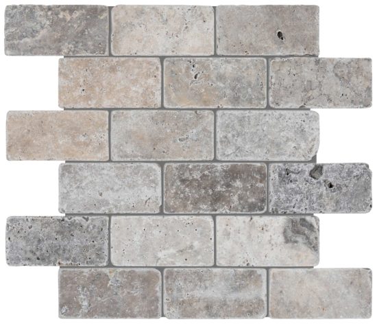 Silver Ash 2x4 Brick Mosaic | Tile Center