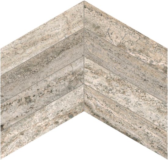 Silver Ash 2x8.5 Chevron Mosaic