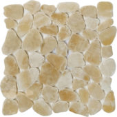 Sliced Onyx Crema Polished Mosaic | Tile Center