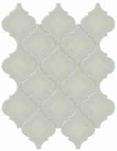 Soft Sage Glossy Arabesque Mosaic | Tile Center