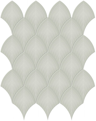 Soft Sage Glossy Scallop Mosaic