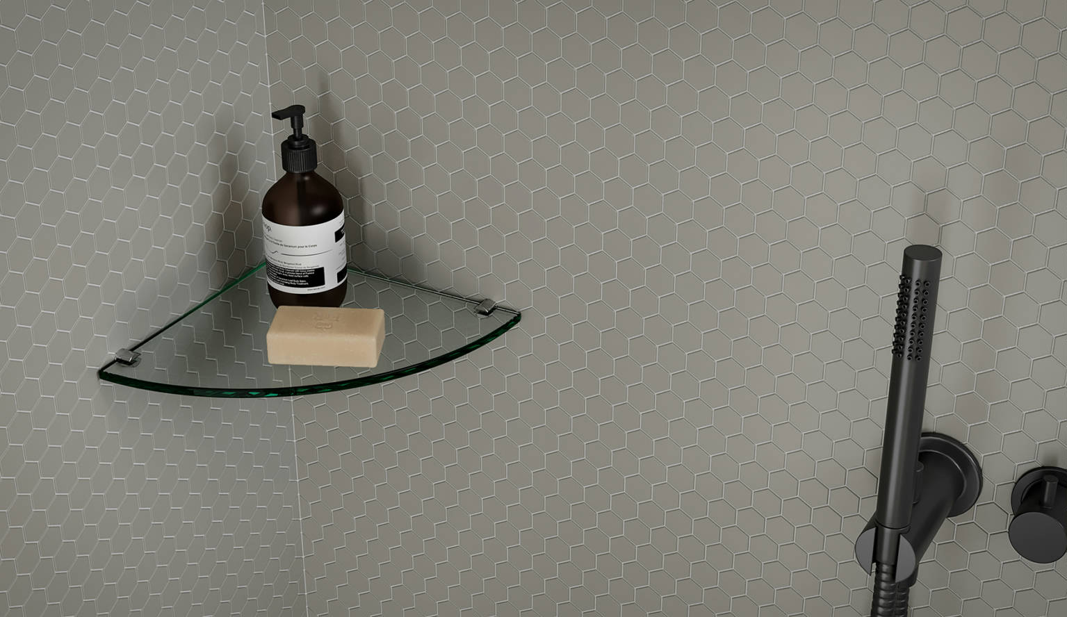 Traditions Taupe Matte 1in Hex Mosaic | Tile Center