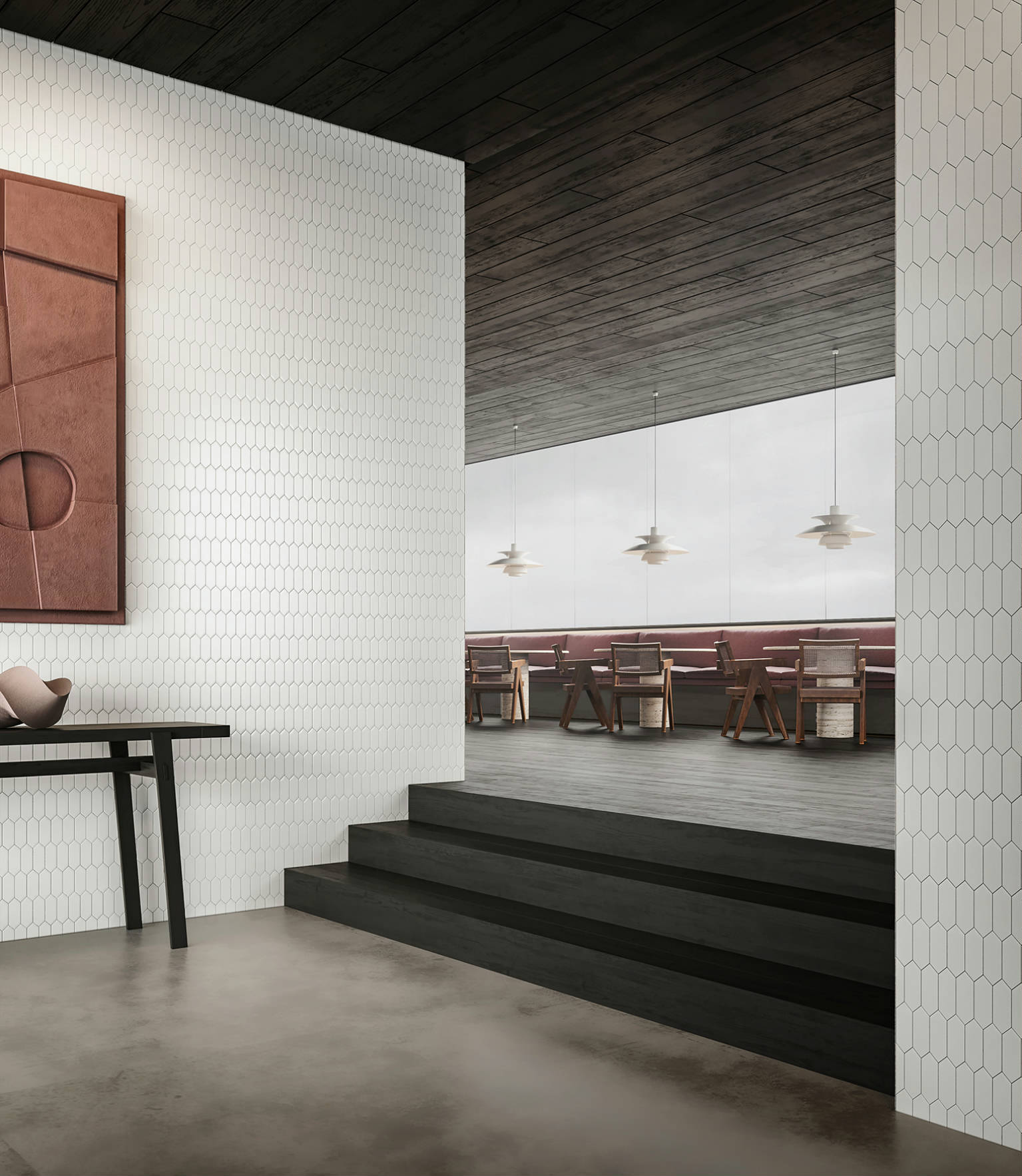 Traditions Vintage Grey Matte 2x5 Picket Mosaic | Tile Center