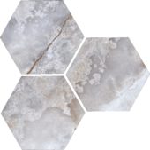 Treasure Blue Dream Onyx 6" Carved Hexagon | Tile Center