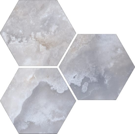 Treasure Blue Dream Onyx 6" Carved Hexagon | Tile Center