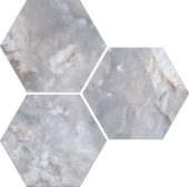 Treasure Blue Dream Onyx 6" Carved Hexagon | Tile Center