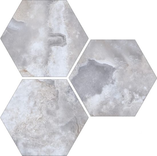 Treasure Blue Dream Onyx 6" Carved Hexagon | Tile Center
