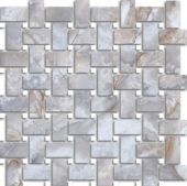 Treasure Blue Dream Onyx Polished Basketweave Mosaic | Tile Center