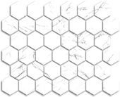 Treasure Ice White Marble 2x2 Polished Hexagon Mosaic | Tile Center