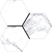 Treasure Ice White Marble 6" Carved Hexagon | Tile Center