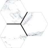 Treasure Ice White Marble 6" Carved Hexagon | Tile Center