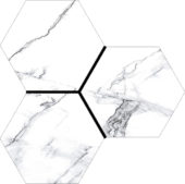 Treasure Ice White Marble 6" Carved Hexagon | Tile Center