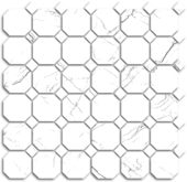 Treasure Ice White Marble Polished Octagon/Dot Mosaic | Tile Center