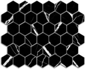 Treasure Midnight Nero 2x2 Polished Hexagon Mosaic | Tile Center