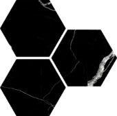 Treasure Midnight Nero 6" Carved Hexagon | Tile Center