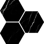 Treasure Midnight Nero 6" Carved Hexagon | Tile Center