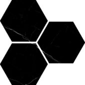 Treasure Midnight Nero 6" Carved Hexagon | Tile Center