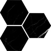 Treasure Midnight Nero 6" Carved Hexagon | Tile Center