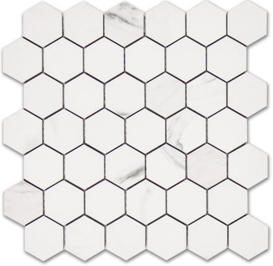 Treasure Statuario 2x2 Polished Hexagon Mosaic | Tile Center