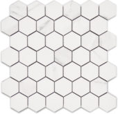 Treasure Statuario 2x2 Polished Hexagon Mosaic | Tile Center