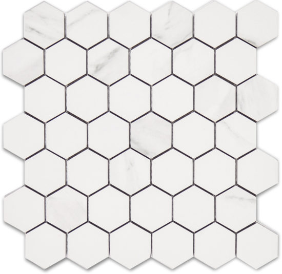 Treasure Statuario 2x2 Polished Hexagon Mosaic | Tile Center