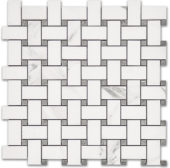 Treasure Statuario Polished Basketweave Mosaic | Tile Center