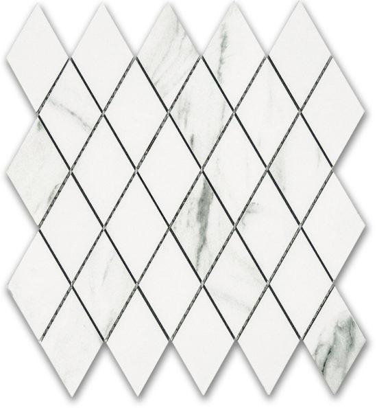 Treasure Statuario Polished Diamond Mosaic | Tile Center