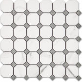 Treasure Statuario Polished Octagon/Dot Mosaic | Tile Center