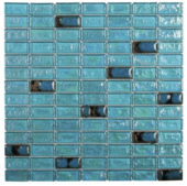 Turquoise Glass And Ceramic Brick 3/4 | Tile Center