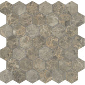 Velutto Ash 2 Hexagon Mosaic | Tile Center