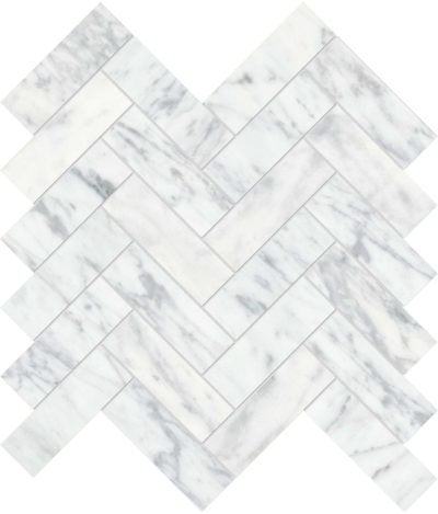 Virtue Bianco 1.25×4 Herringbone Mosaic