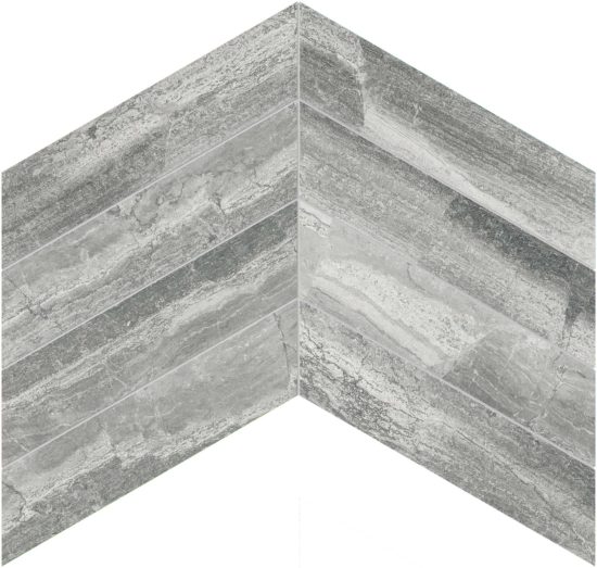 Volcana Notte 2x8.5 Chevron Mosaic | Tile Center