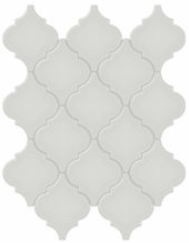 Warm Grey Glossy Arabesque Mosaic | Tile Center