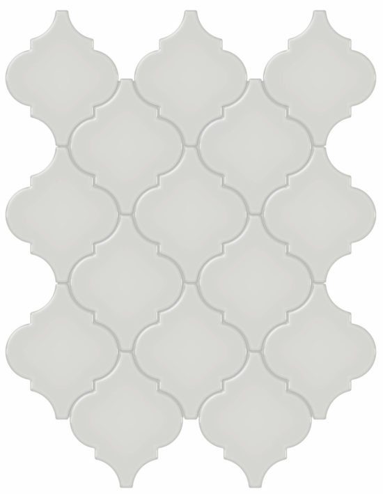 Warm Grey Glossy Arabesque Mosaic | Tile Center