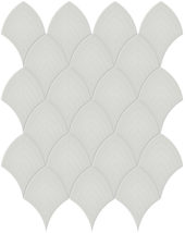 Warm Grey Glossy Scallop Mosaic | Tile Center