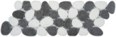 White & Black Reconstituted Pebble Interlocking Mosaic | Tile Center