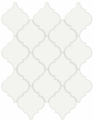 White Glossy Arabesque Mosaic