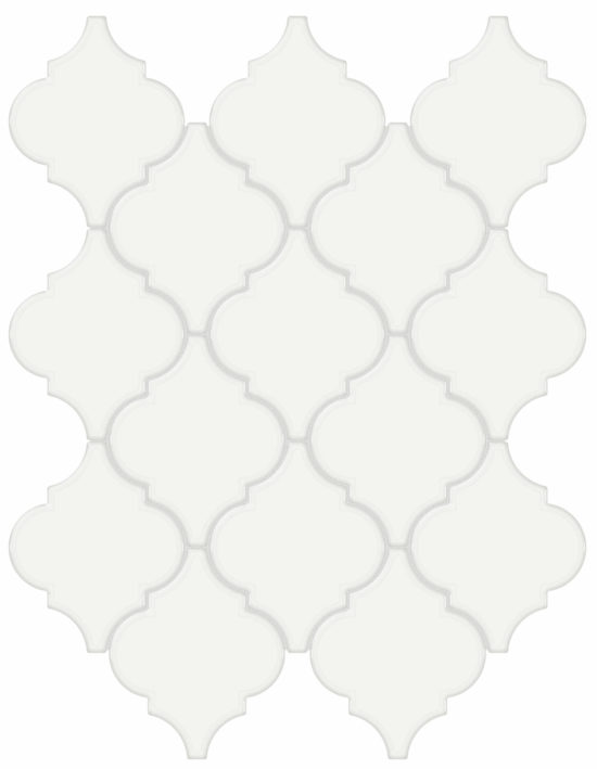 White Glossy Arabesque Mosaic | Tile Center
