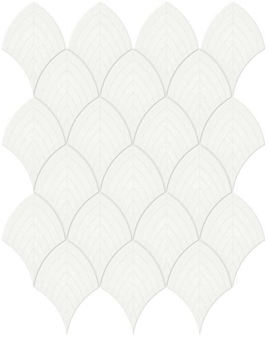 White Glossy Scallop Mosaic | Tile Center