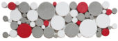 White Grey Red Penny Rounds Interlocking Border | Tile Center