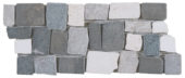 White Light & Dark Grey Cubic Marble Opus Interlocking Border | Tile Center