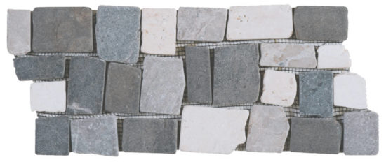 White Light & Dark Grey Cubic Marble Opus Interlocking Border | Tile Center