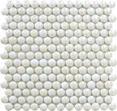 White Penny Round Pebbles Glass Mosaic | Tile Center