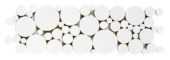 White Reconstituted Round Mosaic Interlocking Border | Tile Center