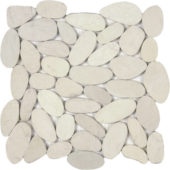 White Xl Sliced Matte Pebble Interlocking Mosaic | Tile Center