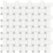 White w/Loft Grey Matte Basketweave Mosaic | Tile Center
