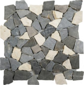 White/Grey/Black Opus Interlocking Mosaic | Tile Center